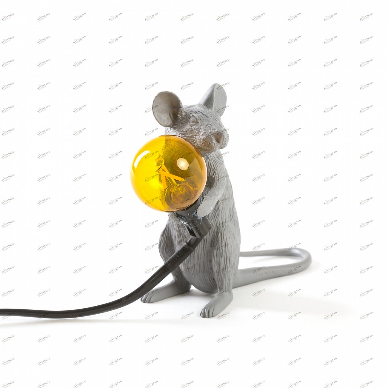 Настольная лампа 14,5х6 серая Mouse Lamp Grey Mac 14939 SELETTI ЖИВОТНЫЕ, МЫШЬ 00-3882470 Желтый;серый 
