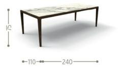 Talenti Прямоугольный стол из керамогранита Cruise teak Crultp240 - Вид №6