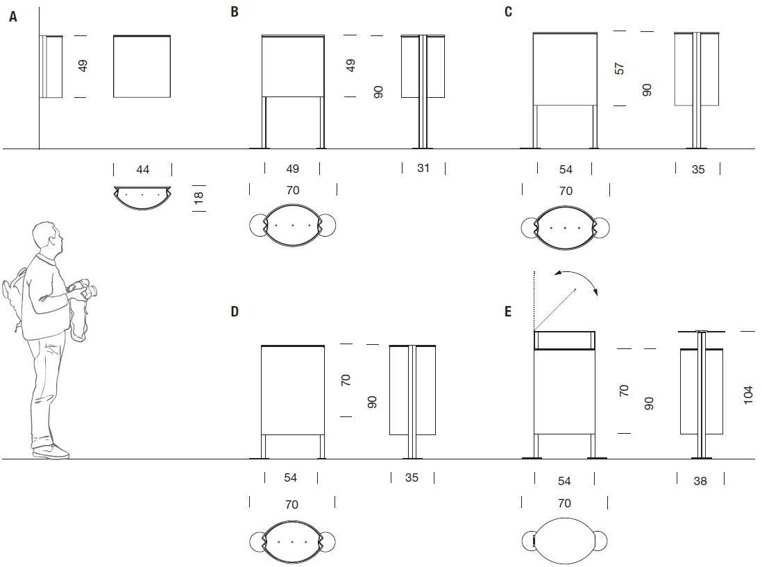 URBIDERMIS Контейнер для мусора из оцинкованной стали с крышкой sun-id-1469371 - Вид №2