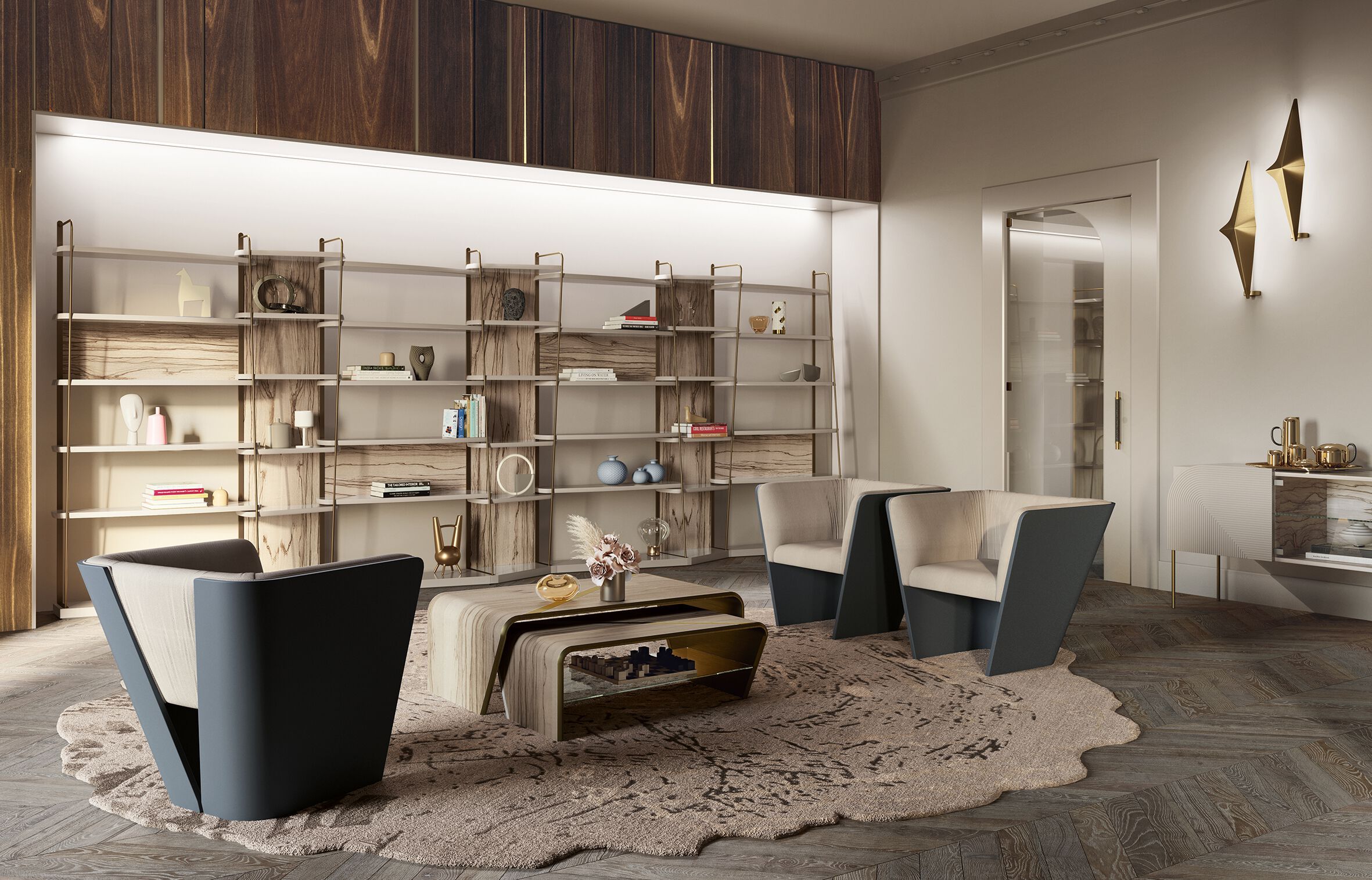 Кожаное кресло с подлокотниками Bizzotto Italia Нара ARCH-00129276 - Вид №4