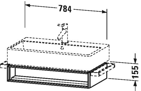 VA602707171 Тумбочка подвесная Vero Air #VA6027 784 x 431 мм Средиземноморский дуб Duravit - Вид №1