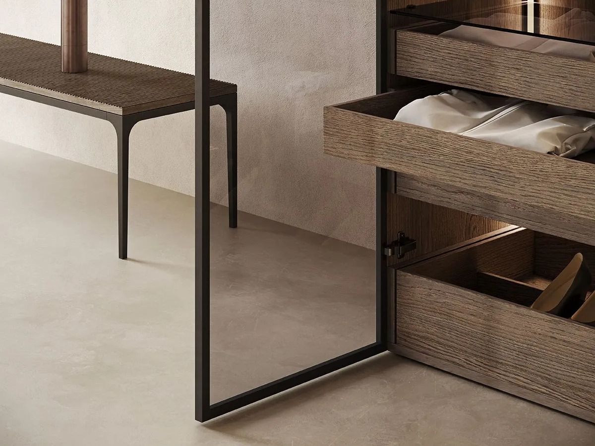 Модульный шкаф для ванной комнаты из МДФ со стеклянными дверцами Inbani слой ARCH-00073459 - Вид №9