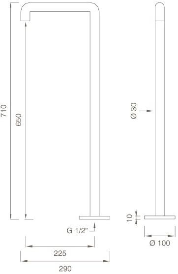 Ceadesign Напольный излив из нержавеющей стали для ванны Cartesio Car 21 - Вид №1