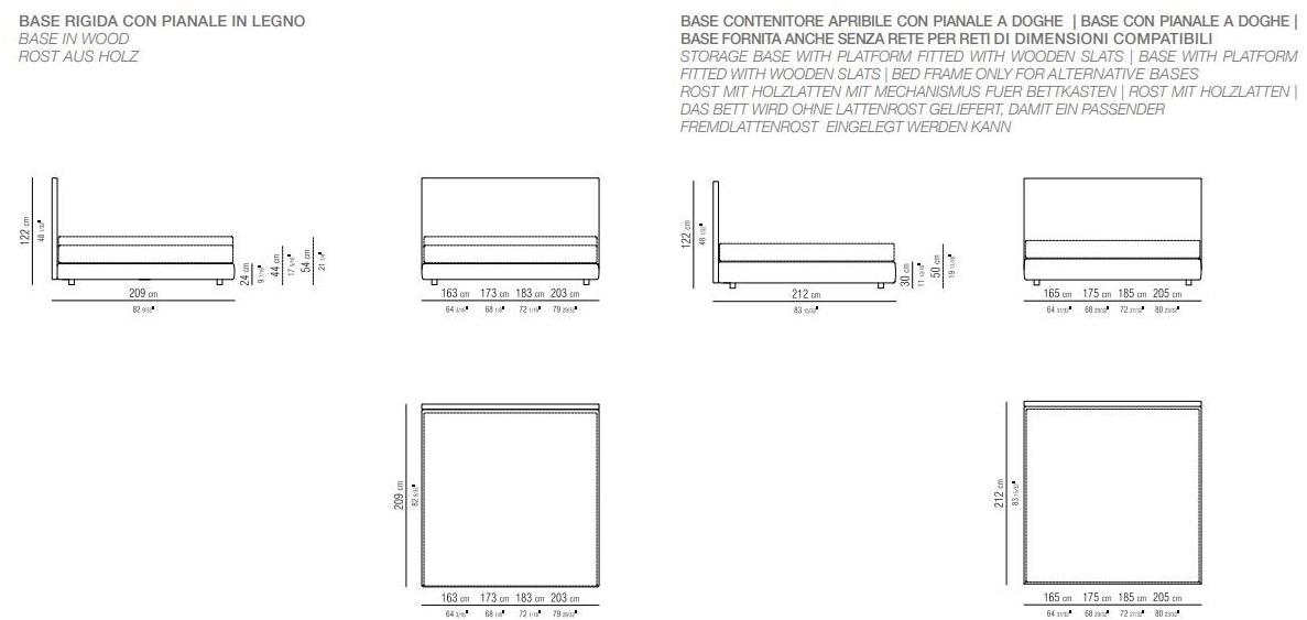 Flexform Двуспальная кровать из ткани с мягким изголовьем sun-id-1413359 - Вид №2