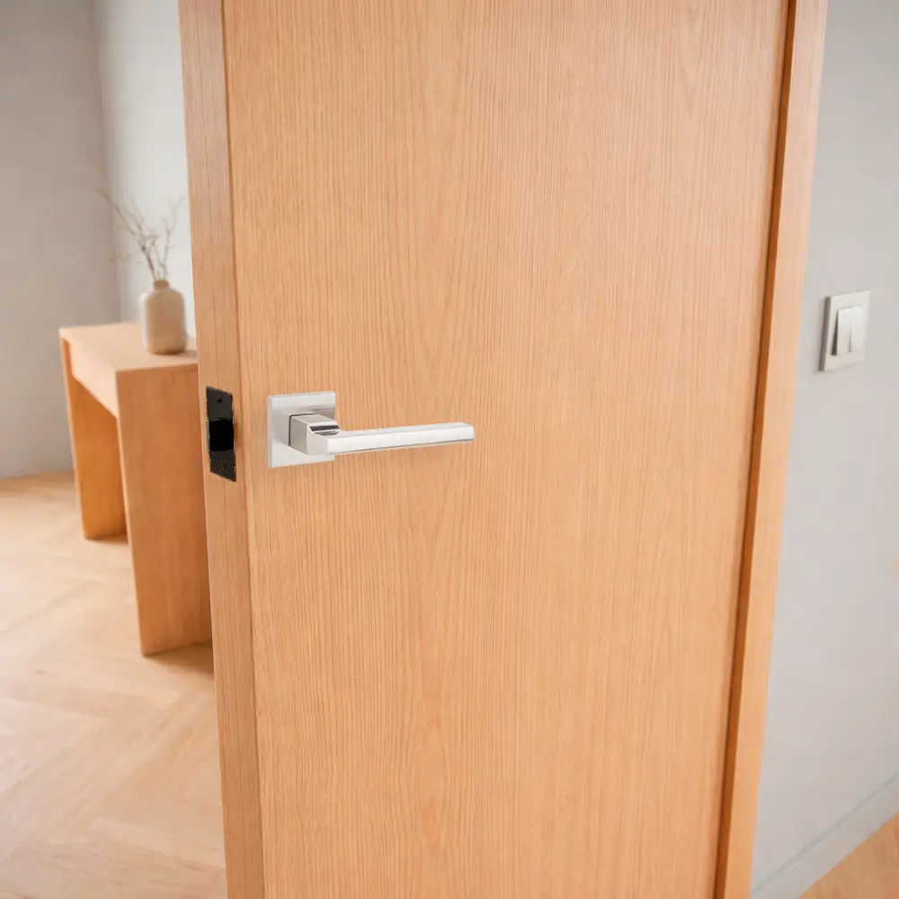 Дверная ручка на розетке Armex H-30095-P без запирания цвет никель STLM-2081895 - Вид №5