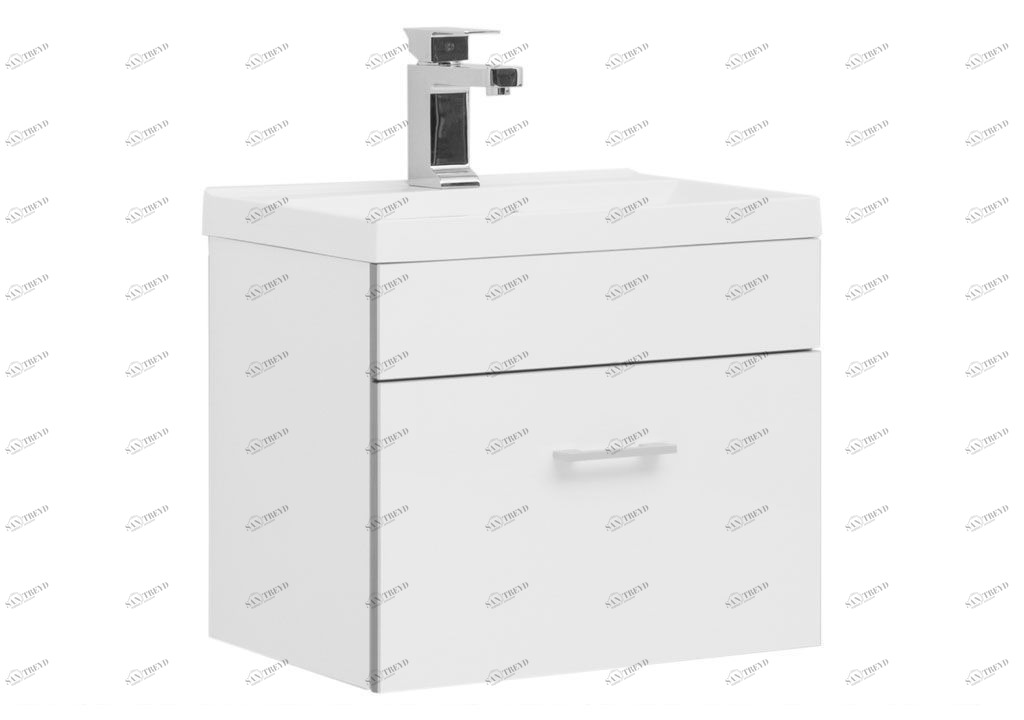 Тумба с раковиной Aquanet Верона NEW 50 белый (подвесная 1 ящик) 0020776500204095
