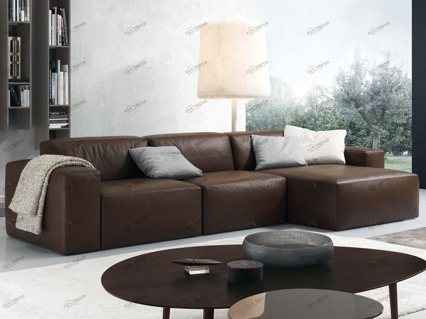 JESSE Кожаный диван с шезлонгом Daniel sun-id-1353673