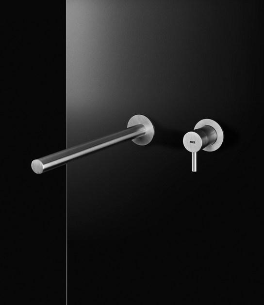 MGS Смеситель для умывальника из нержавеющей стали настенный с аэратором Minimal sun-id-1419095 - Вид №1