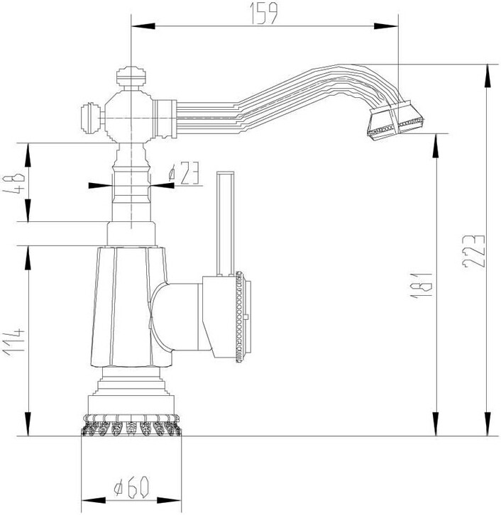 Смеситель ZorG Antic A 310U-BR для раковины, бронза - Вид №1