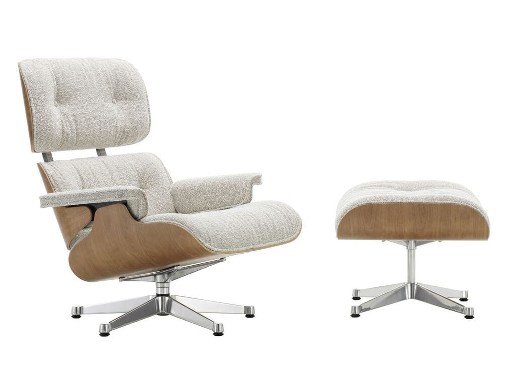 Тканевое вращающееся кресло с подставкой для ног VITRA Eames Lounge Chair ARCH-00010548