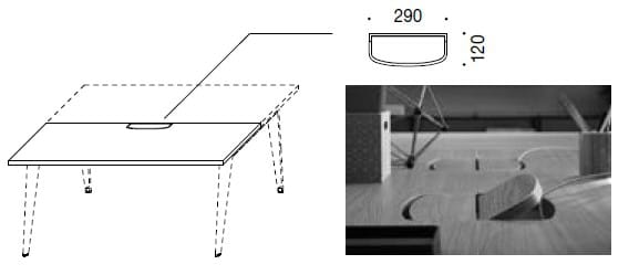 Прямоугольный стол для совещаний с системой люверсов Martex Pigreco Loop ARCH-00078996 - Вид №4