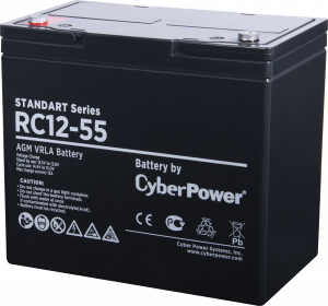 RC 12-55 Battery standart series rс 12-55, voltage 12v, capacity (discharge 20 h) 55ah, max. discharge current (5 sec) 500a, max. charge current 15a, lead-acid type agm, terminals under bolt m6, lxwxh 230x138x205mm., full height with terminals 227mm., wei