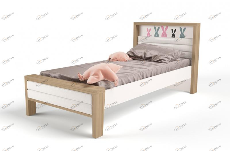 Кровать ABC-KING 190х120 №2MIX BUNNY №2 (с мяг.изнож) 4631147961709