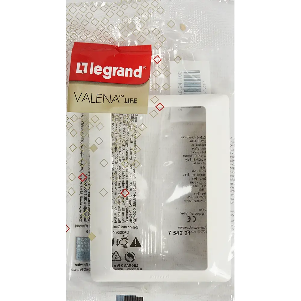 Рамка для розетки 2х2К+3 Legrand VLN-L 1 пост цвет белый 82168453 STLM-2042468 Valena Life - Вид №4