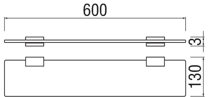 Nobili Rubinetterie Полка для ванной из травленого стекла Cube Accb70cr - Вид №1