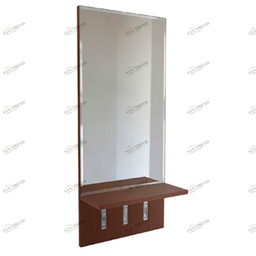 Зеркало настенное узкое с полкой и крючками коричневое "Сэнди-1" GRAUM ДИЗАЙНЕРСКИЕ 304098 Коричневый 