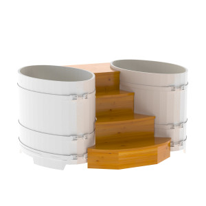 2334 Подиум на 2 купели 0,8х1,42 Рустик натуральный Alyarus