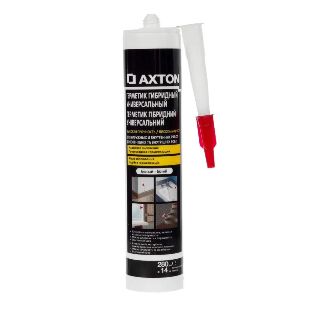 Герметик для внутренних и наружных работ белый Polymer Axton, 280 мл STLM-2093470