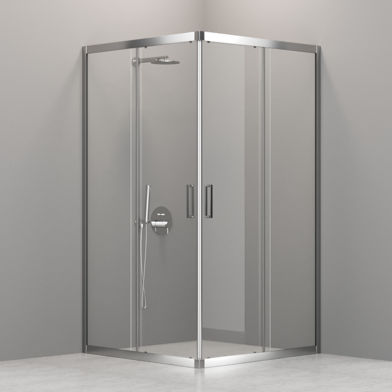 745707 FLEX раздвижные двери открытым углом H2000 прозрачное стекло 6мм и хром профиль, Kerasan Cabine doccia Италия