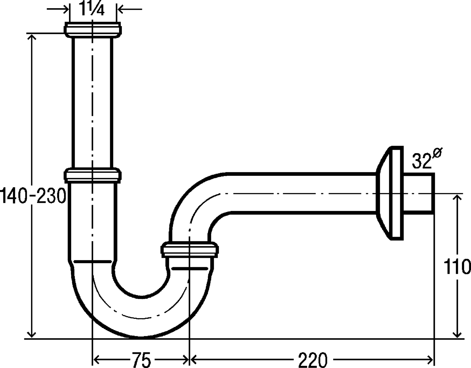 Канализационная арматура  Сифоны для умывальников и биде  Трубные сифоны VIEGA 310 226 Модель 5611.5 Santreyd  - Вид №2