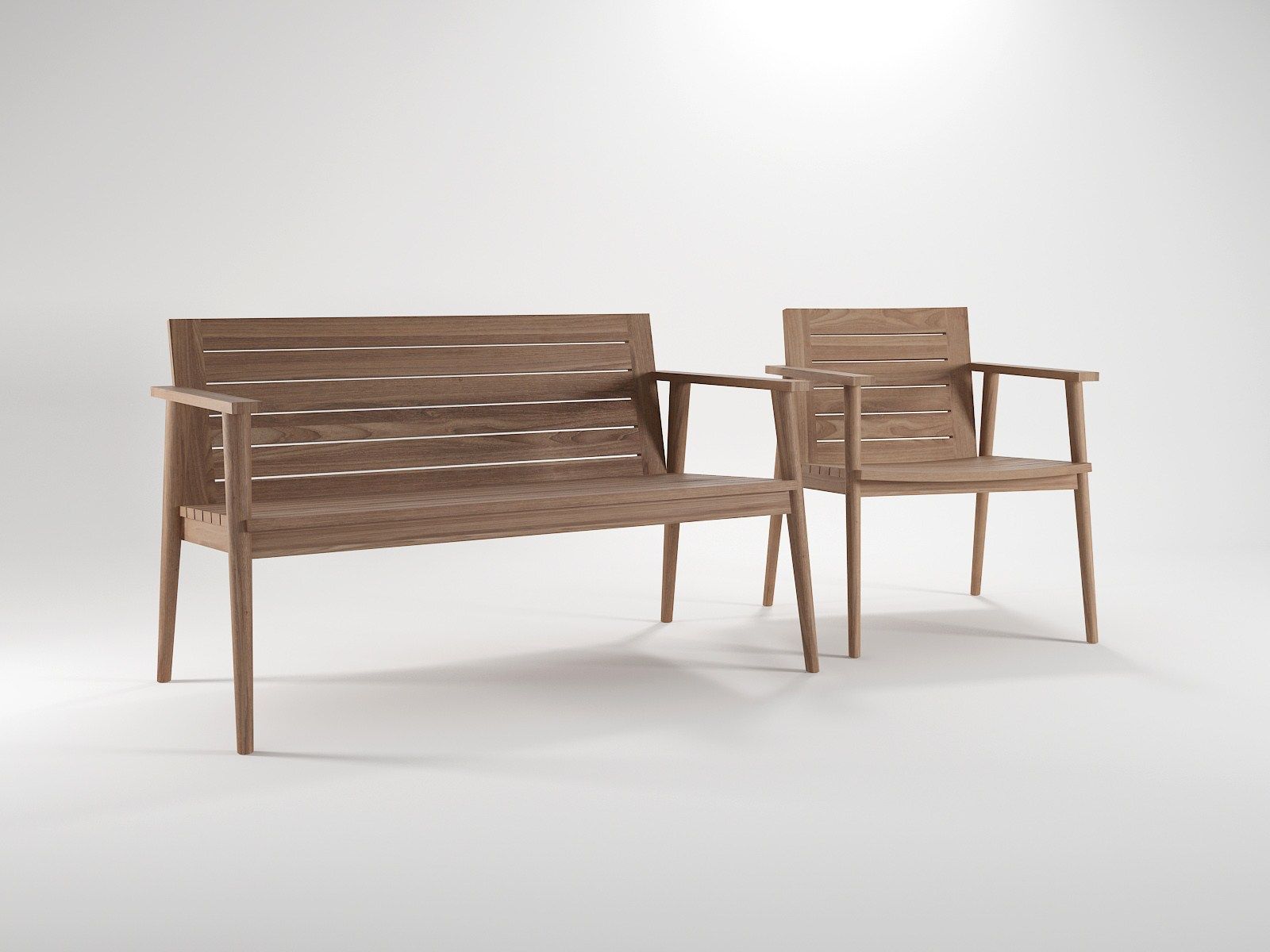 Садовая скамейка из тикового дерева с подлокотниками KARPENTER Vintage Outdoor ARCH-00089422 - Вид №7