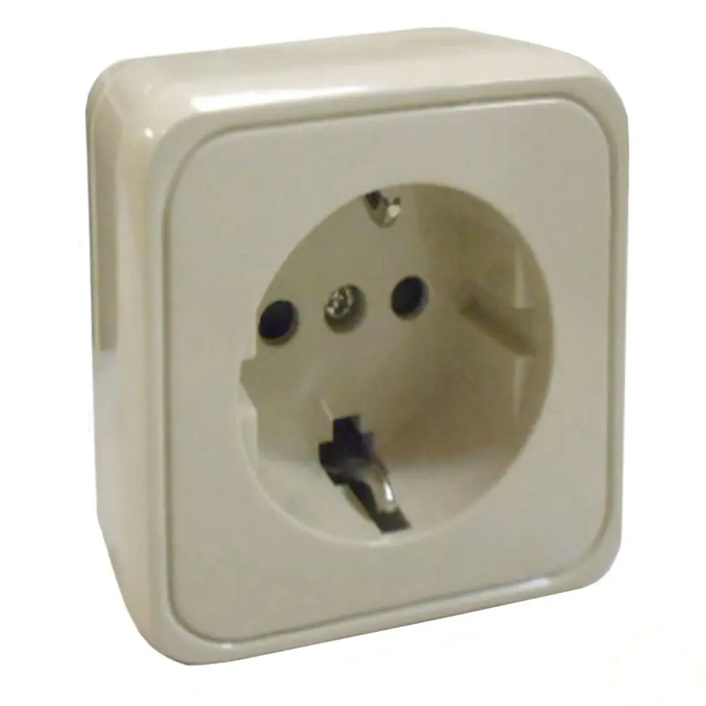 Розетка LK STANDARD, с заземлением со шторками, бежевая 13436815 STLM-2174941 