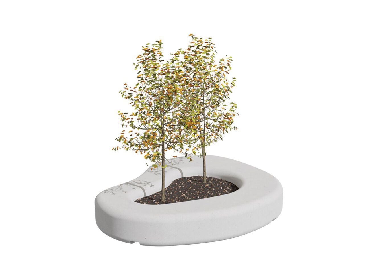 Низкая бетонная плантатор amop Cell_Forms ARCH-00012061