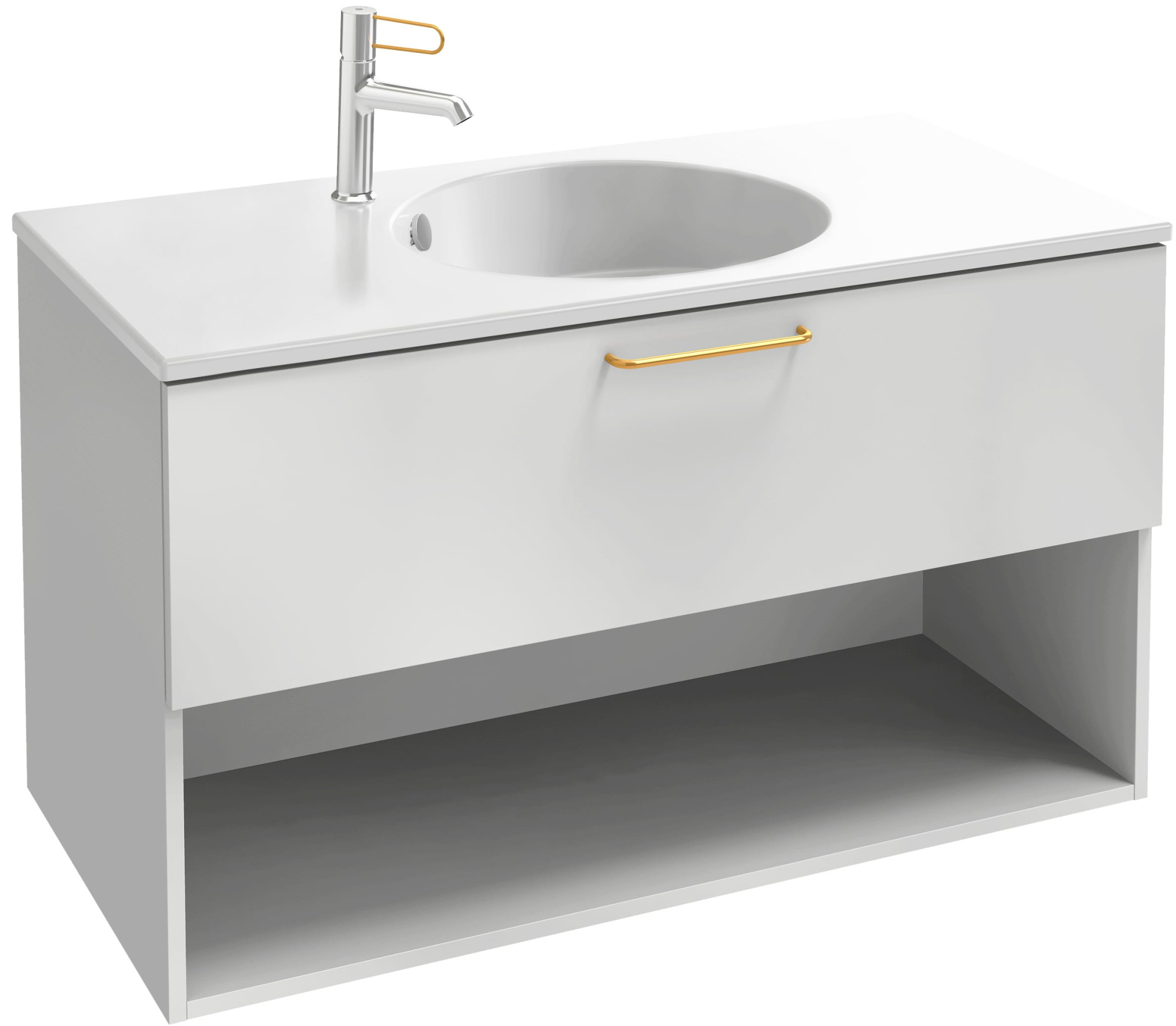 EB2553-R8-NR4 Тумба для столешницы 90 см, 1 ящик/1 ниша, золотая ручка JACOB DELAFON ODÉON RIVE GAUCHE ODEON RIVE GAUCHE