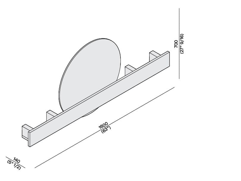 Настенное круглое зеркало с полкой LUCE DI CARRARA Passage ARCH-00102899 - Вид №2