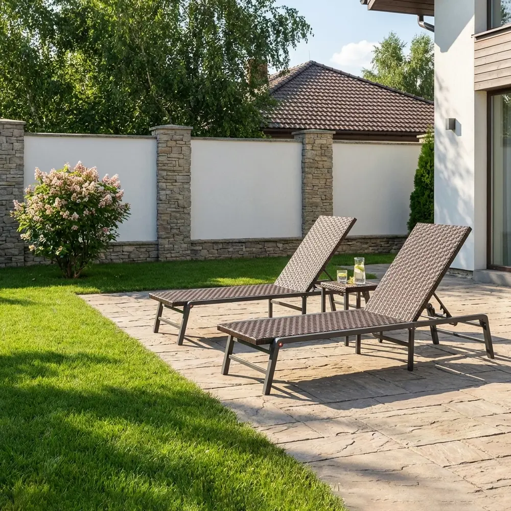 Шезлонг BEGINIA Kreo 193x60x31 см алюминий коричневый STLM-2183725 - Вид №21