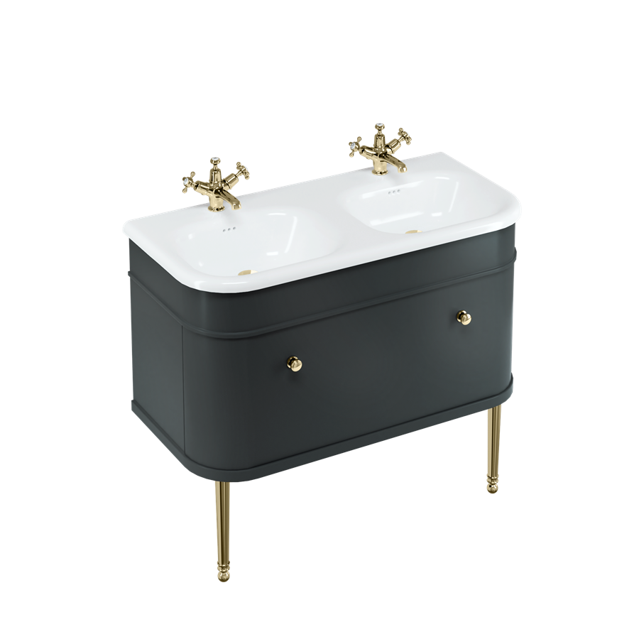 Burlington Chalfont Chalfont 1000мм Тумба с одним выдвижным ящиком - Матовый черный без ног (настенный) CH100MB  - Вид №4