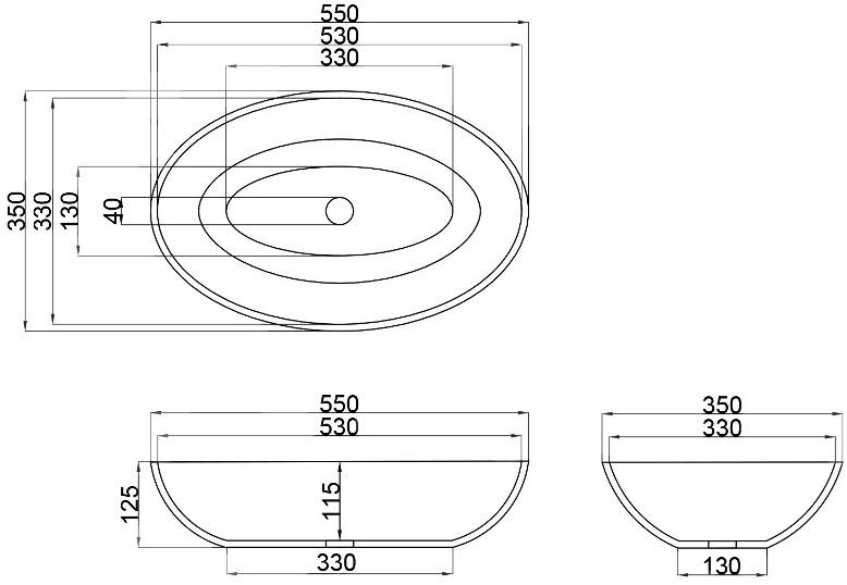 Swmbas63 Накладная раковина на столешницу  овальная JEE-O LONDON - Вид №4