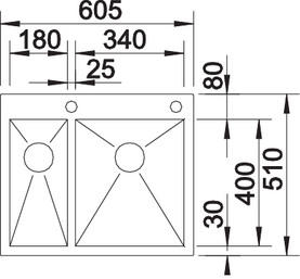521642 Кухонная мойка Blanco Zerox 340/180-IF/A  Blanco Zerox - Вид №2