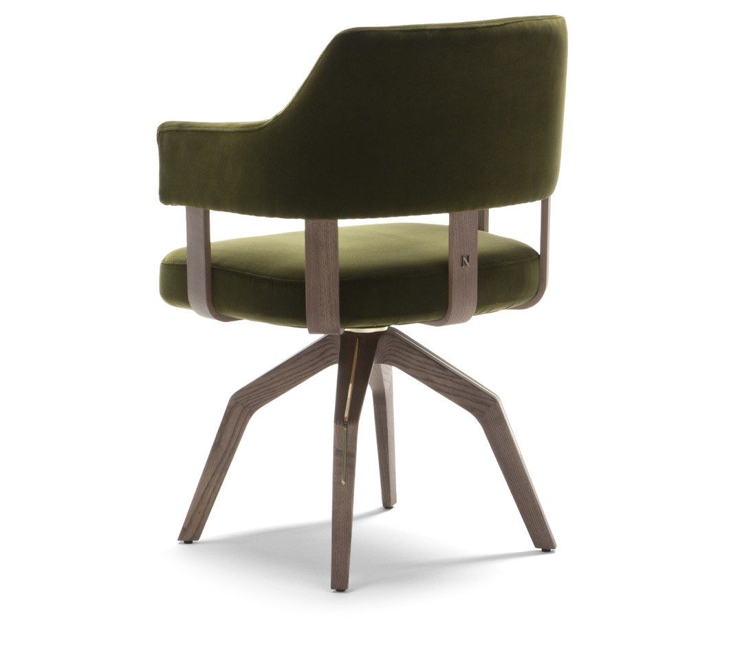 Тканевый поворотный стул с подлокотниками Natuzzi Italia VALLE ARCH-00037731 - Вид №2