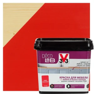 Краска для мебели V33 Decolab цвет алый 0.75 л