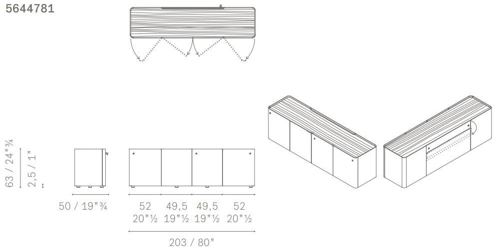 Poltrona Frau Офисная мебель из кожи с замком L'ufficio - sistemi direzionali sun-id-1499579 - Вид №4