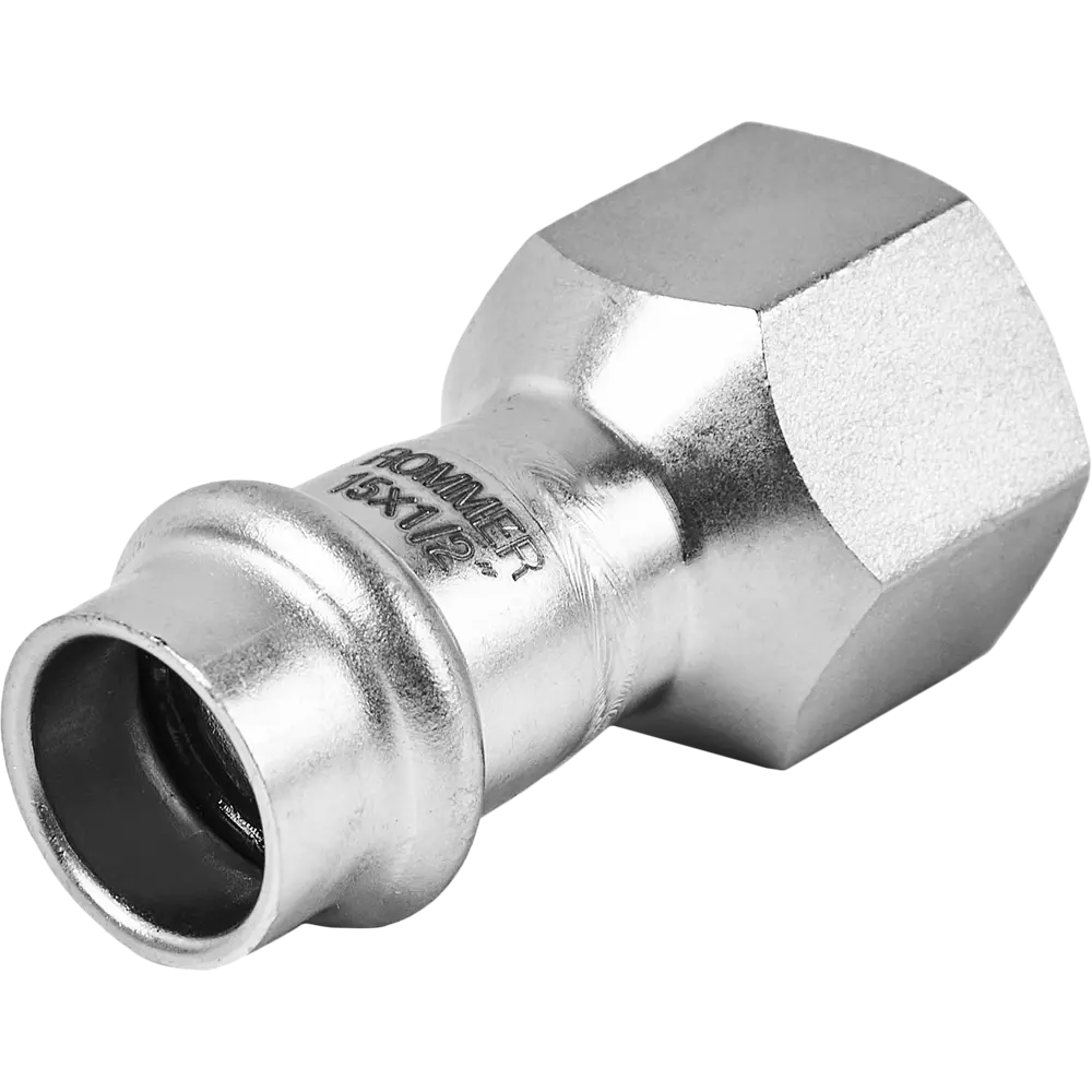 Муфта переходная Rommer 1/2"x15 мм ВПр-ВР нержавеющая сталь STLM-2200663