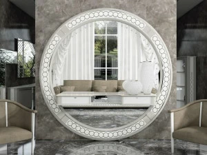 Vismara Design Круглое настенное зеркало из дерева в раме Desire