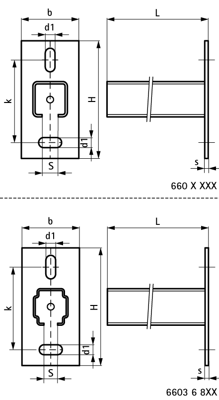 66036850 Монтажные профиля BIS RapidRail® Консоли стеновые (BUP1000) монтаж к стене или перекрытию WALRAVEN  - Вид №1