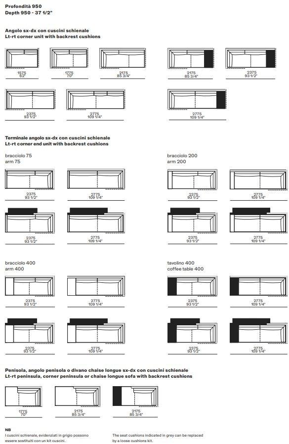 Poliform Мягкий диван из ткани Mondrian sun-id-1478450 - Вид №9