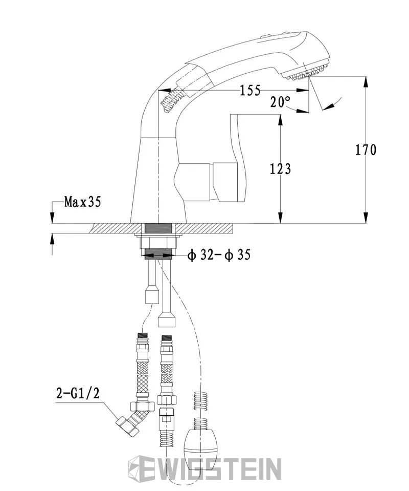 Кухонный смеситель 37735187 шоколад GranFest Ewigstein - Вид №1