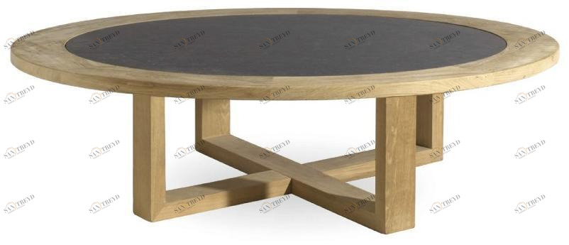 MANUTTI Низкий круглый садовый столик из тика Siena sun-id-1483306