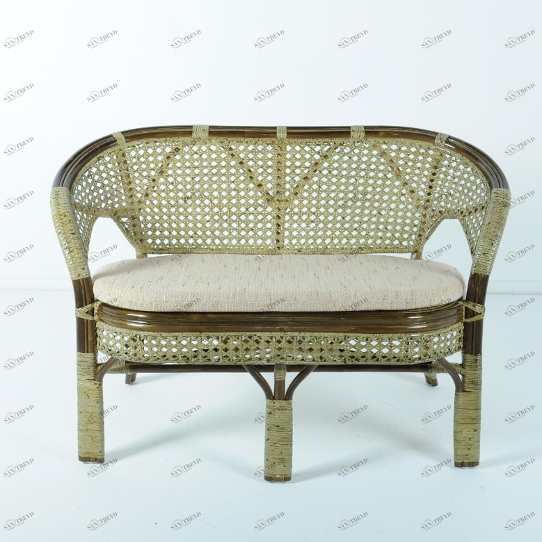 Диван двухместный из ротанга зеленый с подушкой "Олива" VINOTTI  00-3885227 Зеленый 