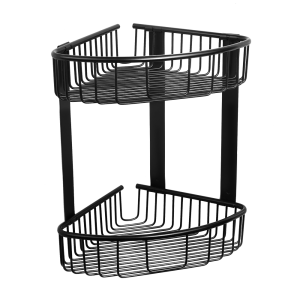 62281 Нержавеющая двойная угловая полка, черная матовая поверхность SANELA