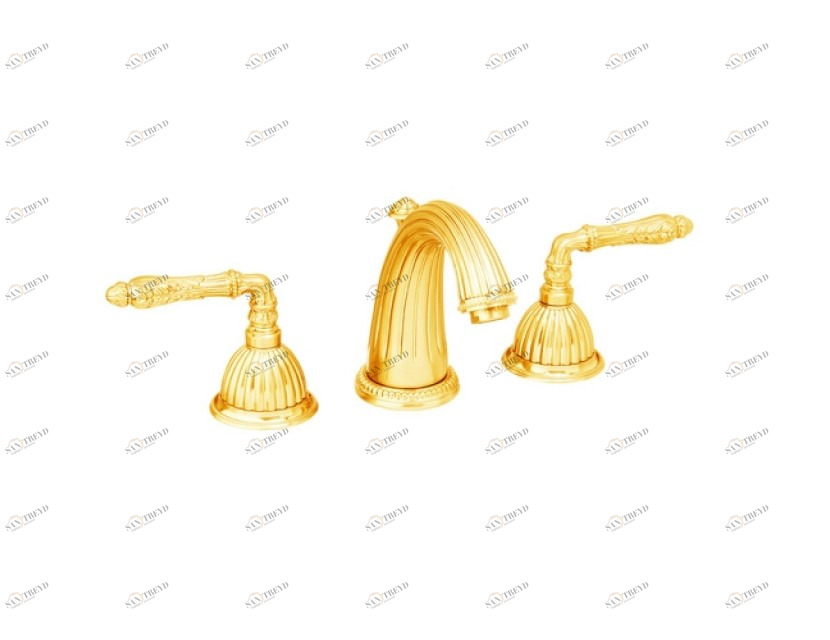 033001.A00.00 Набор для раковины с тремя отверстиями Золото 24К Mestre Artica