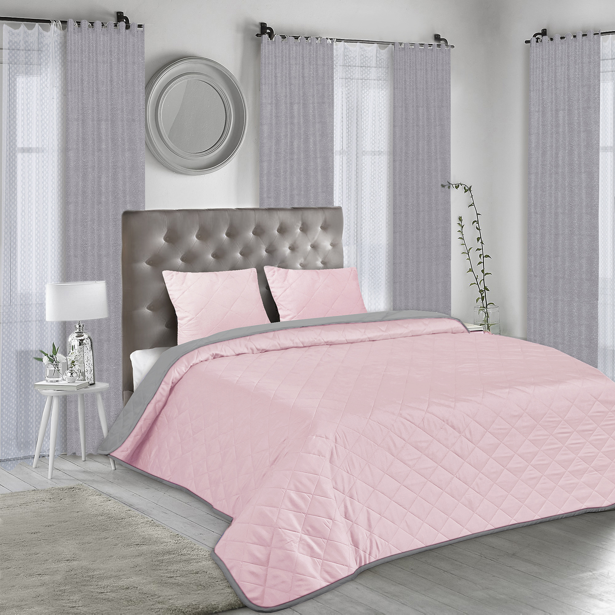Santreyd Melissa — стеганое покрывало из микрофибры розово-серого цвета 200×220 см 84631436 STLM-0053151 - Вид №3