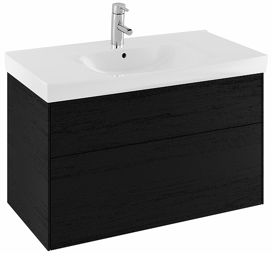 42555 IFO Sense тумба под умывальник с двумя ящиками, W = 600 мм, W1 = 622 мм, шпон черного дуба - Вид №12