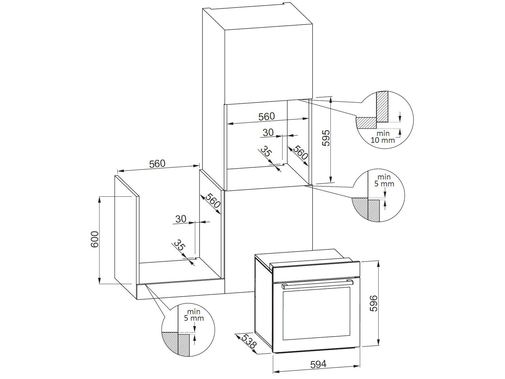 Встраиваемая многофункциональная тепловентиляторная печь класса A+ Elleci элитная кухня ARCH-00141779 - Вид №2