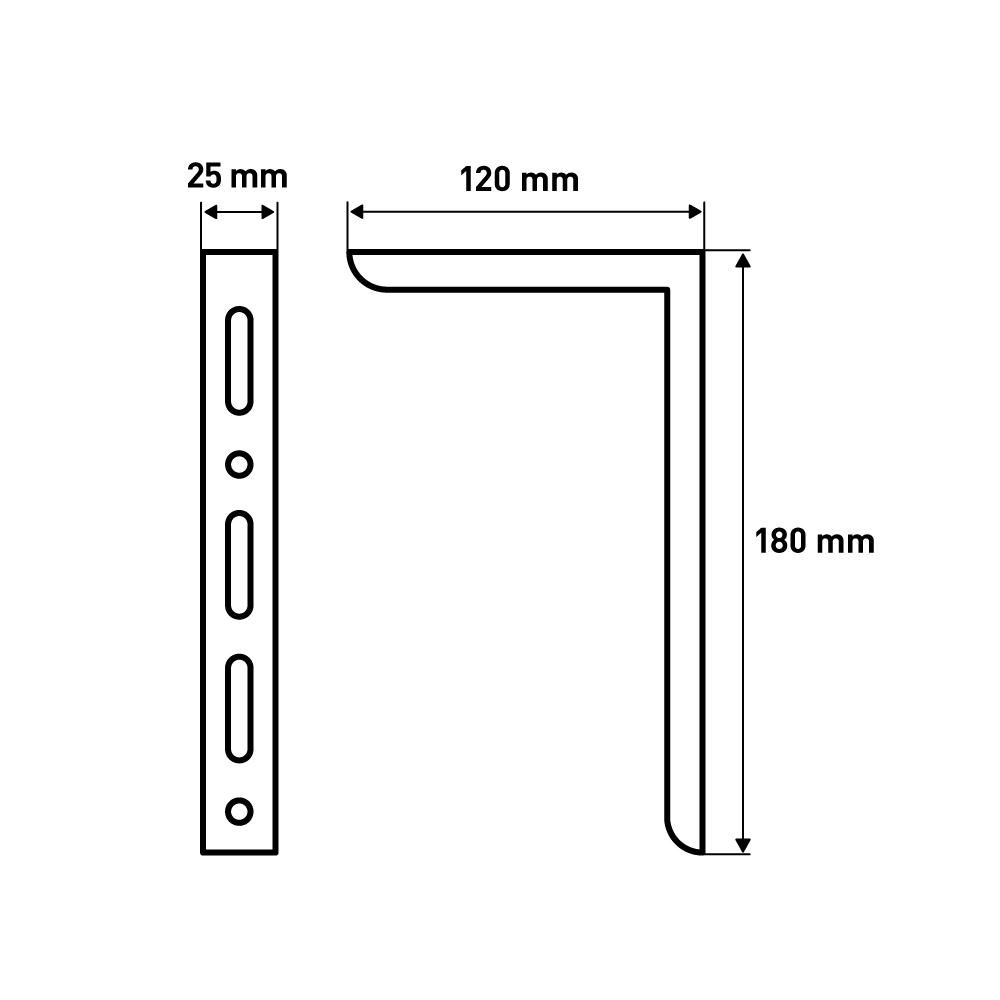 Кронштейн  Модерн 1, 120x180x25 мм, белый LJPS0122 Public Steel Россия  - Вид №7
