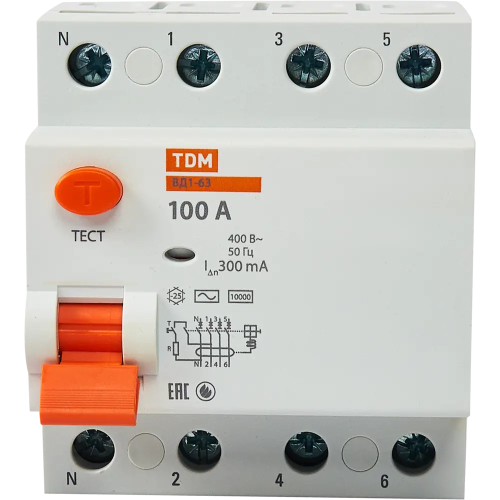 УЗО TDM Electric ВД1-63 4-полюсное 100А с защитой от утечек 84399447 STLM-0049231 - Вид №1